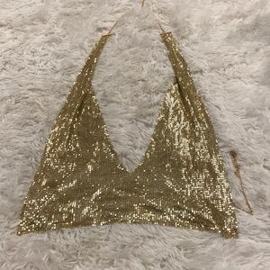 Gold chain mail bralette